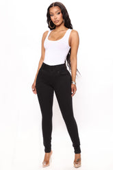 Sneak A Peek Booty Lifting Skinny Jeans - Black